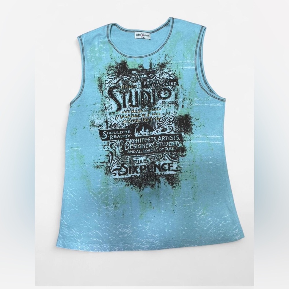 Y2K was Skinny Minnie Light Blue Graphic Tee with Black Print